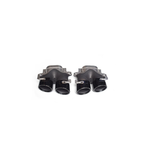 Set ornamente tobă negre inox 304 pentru Mercedes Clasa E W213 AMG (stânga/dreapta)