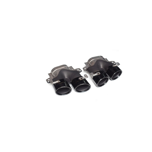 Set ornamente tobă negre inox 304 pentru Mercedes Clasa E W213 AMG (stânga/dreapta)