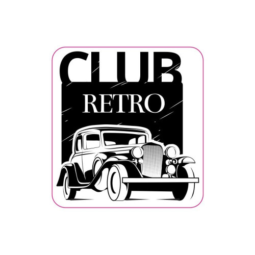 Abtibild auto Club Retro din vinil ORACAL, 8,5 x 8,5 cm