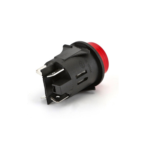 Buton cu LED rosu 25 mm pentru panouri, 12–24V, Cod TL-27