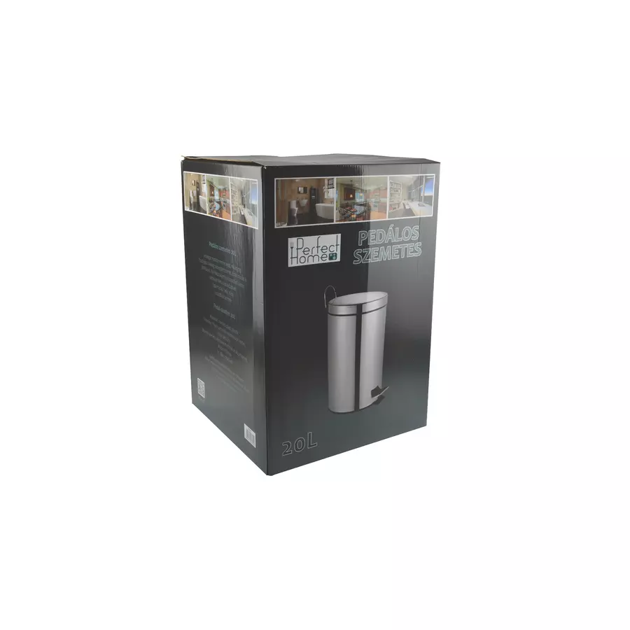 Coș de gunoi Perfect Home cu pedală, 20 L, inox/plastic, resigilat