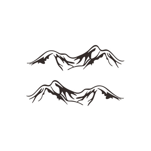 Abtibild decorativ „Munți” pentru auto și vitrină, negru/alb/reflectiv (J119)