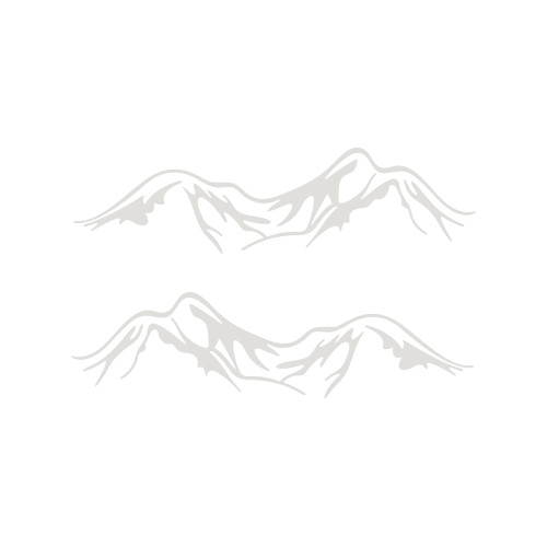 Abtibild decorativ „Munți” pentru auto și vitrină, negru/alb/reflectiv (J119)