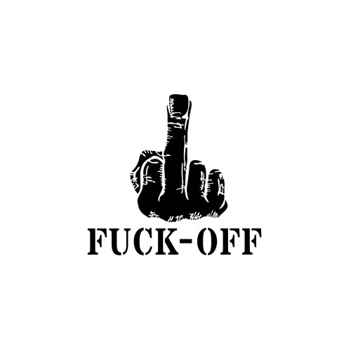 Abțibild auto decorativ Fuck-off, autocolant rezistent 10x12 cm (XL-10)