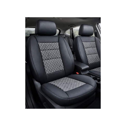 Set huse scaune auto universale premium, negru, cu bancheta spate fractionata