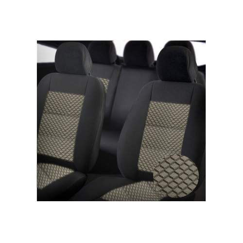 Set huse scaune auto universale premium, bancheta fractionata, negru-gri