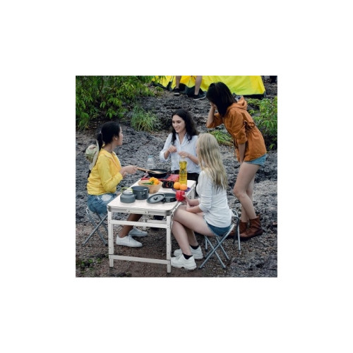 Masă pliantă din aluminiu 120x60 cm, tip valiză, ușoară și compactă