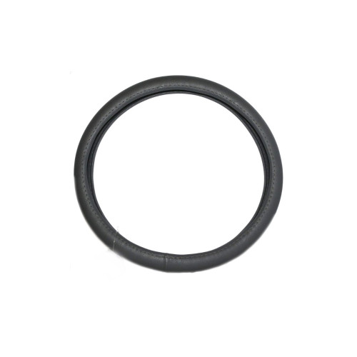 Husă volan M 37-38 cm, imitație piele neagră, montaj rapid (WK-1009)