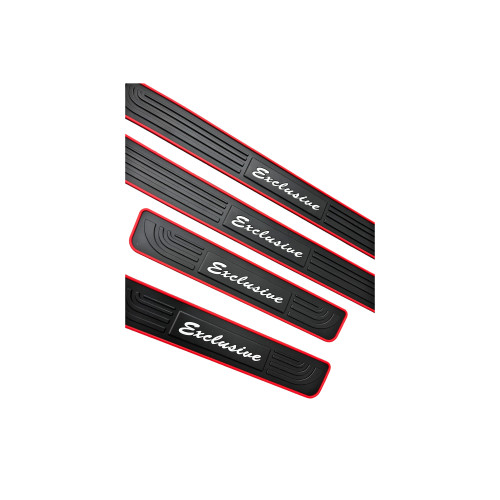 Set 4 ornamente protectie praguri din cauciuc pentru Logan III, autoadezive