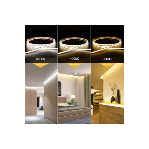 Bandă LED COB 8mm, 12V, alb rece, 5m, 12W/m (HH-C580)