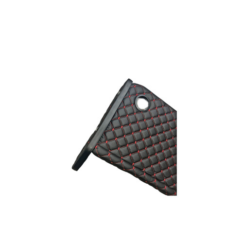 Masă de bord cu 2 suporturi pahare, piele eco negru cu cusătură roșie, Sprinter W907