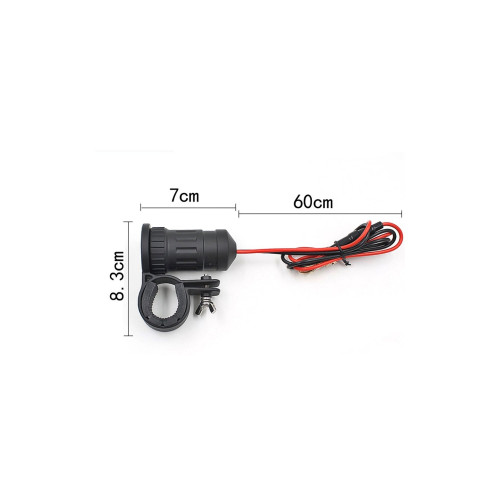 Mufă USB pentru motocicletă 3.1A cu adaptor, capac protecție și prindere ghidon