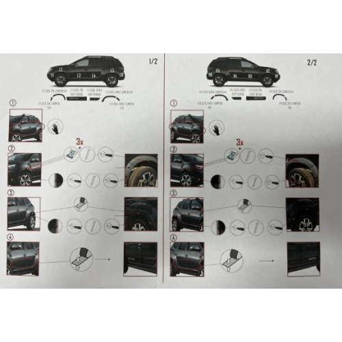 Set protectii aripi si bandouri usi pentru Dacia Duster II 2018+ (OEM)