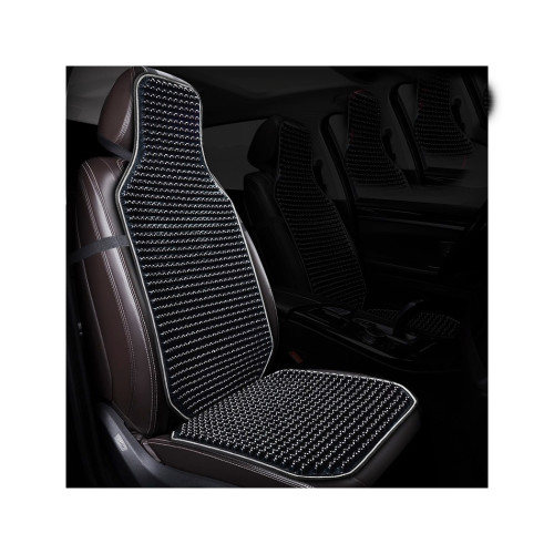 Husă scaun auto cu bile din lemn neagră, 122x42 cm, universală (PGP08)