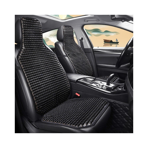 Husă scaun auto cu bile din lemn neagră, 122x42 cm, universală (PGP08)