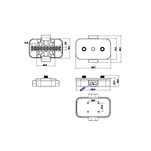 Cutie conexiuni electrice pentru remorcă, 10 poziții, cod CH12118-10
