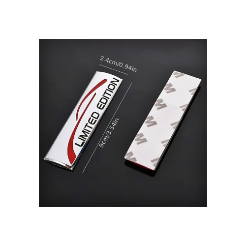 Emblemă auto metalică „Limited Edition” negru, autoadezivă, 9 x 2,4 cm