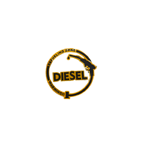 Abțibild auto Diesel rotund 11 cm, autocolant rezistent pentru exterior și interior