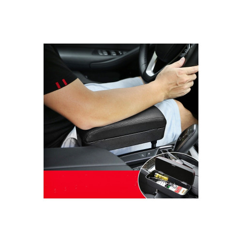 Cotieră auto universală ajustabilă pe înălțime, cu spațiu de depozitare, neagră