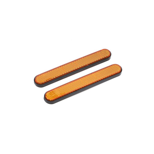 Set 2 reflectoare auto dreptunghiulare galbene 170x33 mm cu adeziv