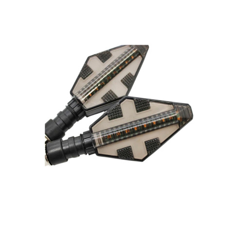 Semnalizări moto LED 12V cu lumină de zi albă și semnal galben, set 2 (FS-1213)