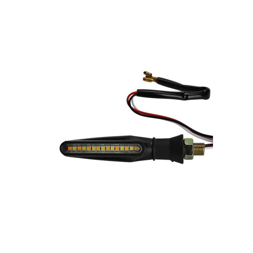 Semnalizări moto LED 12V cu DRL alb și semnalizare galbenă, set 2 buc (FS-1211)