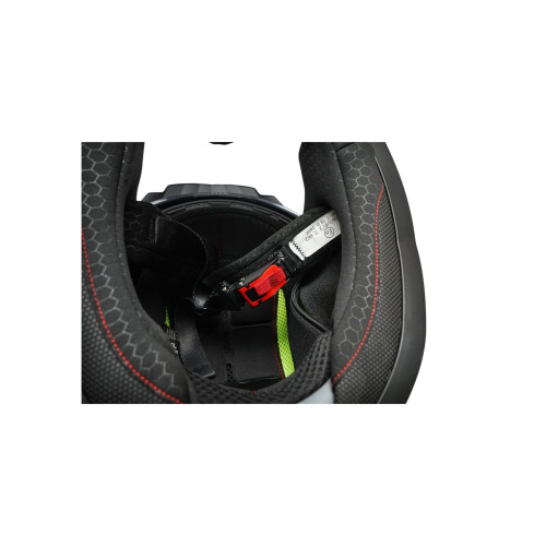 Cască motocross integrală Lion XL, negru mat, cu vizieră transparentă și ochelari UV400