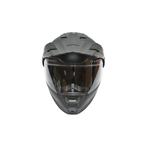 Cască motocross integrală Lion XL, negru mat, cu vizieră transparentă și ochelari UV400