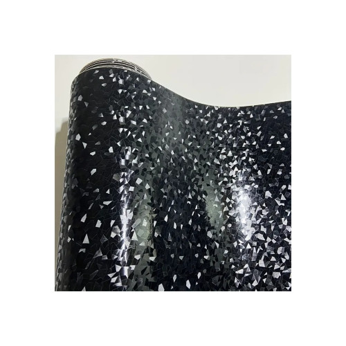 Folie auto autocolantă PVC negru 3D 1.52 x 1 m, tehnologie anti-bule (KM1009)