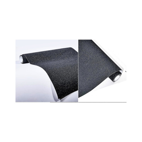 Folie auto autocolantă PVC negru glitter mat 1.52 m x 1 m, antibule KM9034