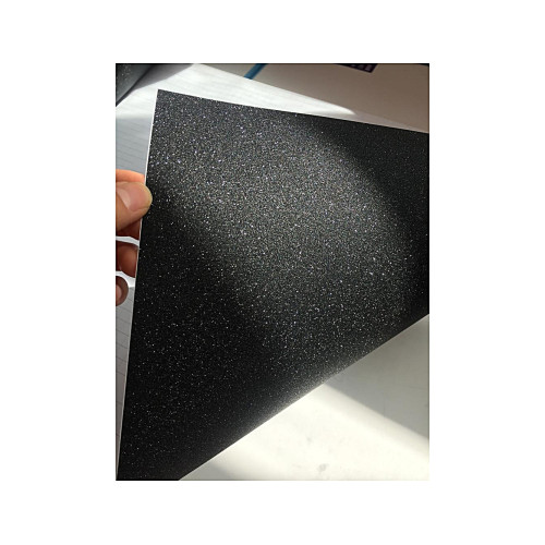 Folie auto autocolantă PVC negru glitter mat 1.52 m x 1 m, antibule KM9034