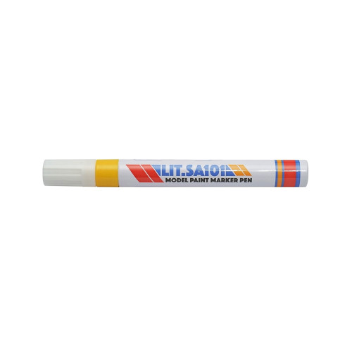 Marker vopsea galben pe baza de ulei, impermeabil, varf 2-3 mm, rezistent UV