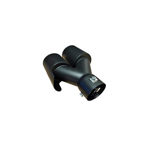 Ornament tobă dublă negru mat, intrare 60 mm, ieșire 2x80 mm (dreapta/stânga)