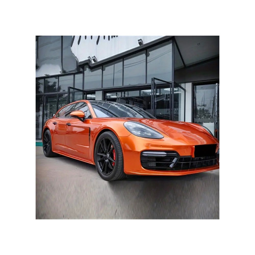 Folie auto autocolantă PET premium portocaliu Liquid Metal McLaren Volcano 1x1.52 m