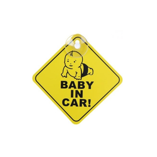 Ornament auto „Baby in Car” cu ventuză, ABS rezistent, 10x10 cm