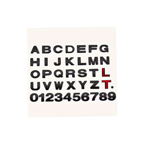 Ornament auto 3D negru mat pentru litere și cifre, 2.5 cm, cu adeziv (AL1526)