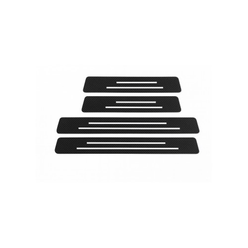 Set protecții praguri auto carbon 5D din PET, 4 bucăți (2x60 + 2x40 cm)