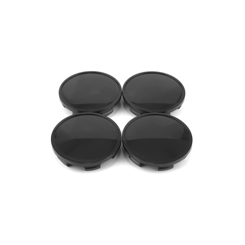 Set 4 capace jante auto 65 mm negre din ABS, montaj prin presare (LGG-011)