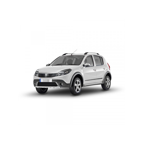 Set 4 bandouri protectie usa pentru Dacia Sandero I Stepway 2008–2012, negru satinat