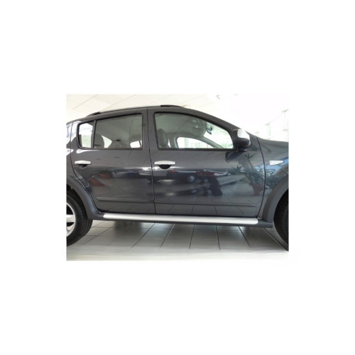 Set 4 bandouri protectie usa pentru Dacia Sandero I Stepway 2008–2012, negru satinat