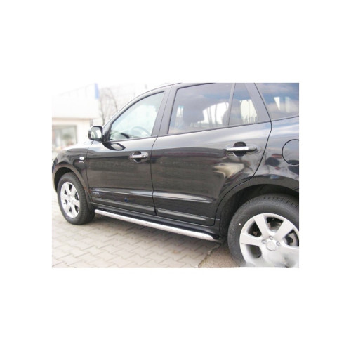 Set 4 bandouri protectie usi pentru Hyundai Santa Fe SUV 2006–2011, negru satinat (F-11)