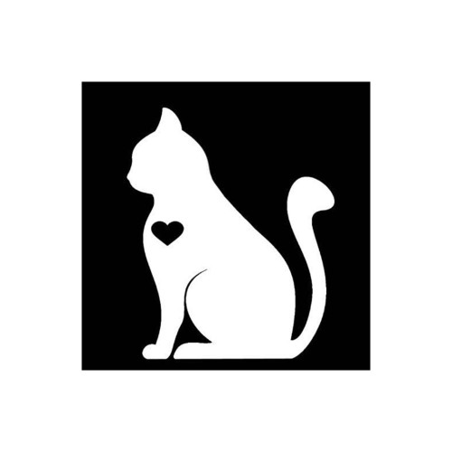 Abțibild pisică auto decorativ 13x11 cm, autocolant exterior UV/apă (YGT-13)