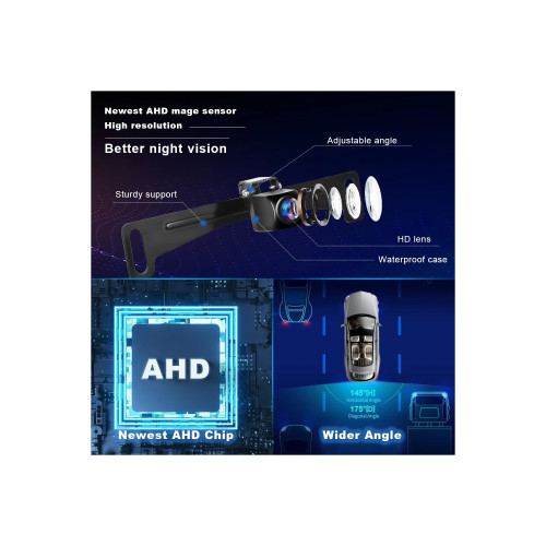 Cameră marșarier AHD/CVBS pe suport plăcuță, IP69, 18 LED IR – A3120QK