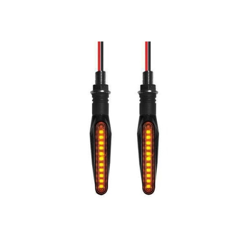 Set semnalizări moto LED 12V cu DRL alb și semnal galben, montaj universal