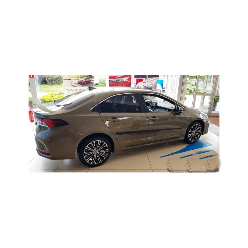 Set 4 bandouri uși pentru Toyota Corolla Sedan XII 2019+, negru satinat (F-16/20)