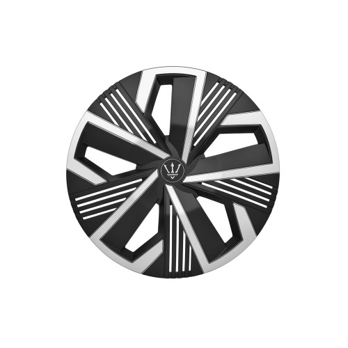 Set 4 capace roti Evo 16 inch negru-argintiu pentru jante din otel, ABS durabil