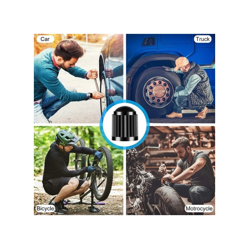 Set 4 capace valve ventil verzi din plastic, universale pentru auto/moto/bicicleta