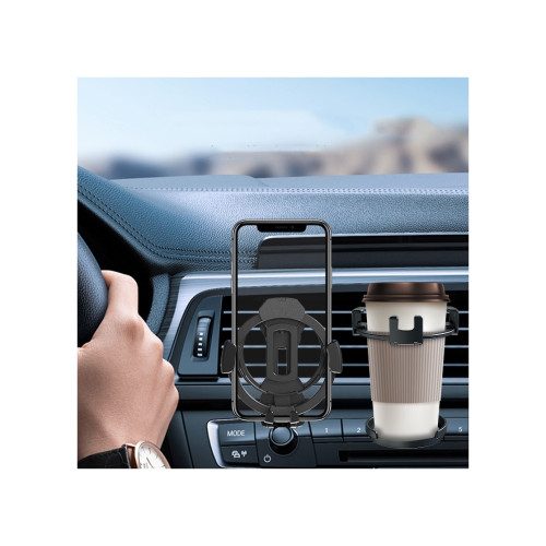Suport auto 2in1 pentru telefon si pahar, prindere in grila ventilatie FS-19001