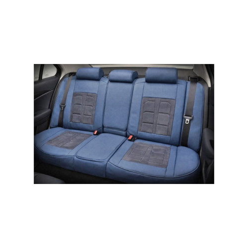 Set huse scaune auto universale 9D Premium, fractionate, albastru-gri antracit