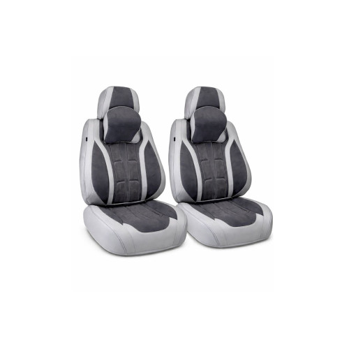 Set huse scaune auto universale Premium 9D, fata si spate, gri antracit